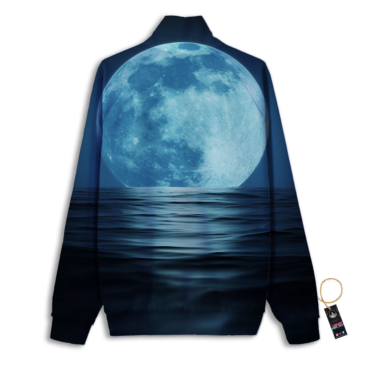 Moonlight And The Sea Print Track Jacket-grizzshop
