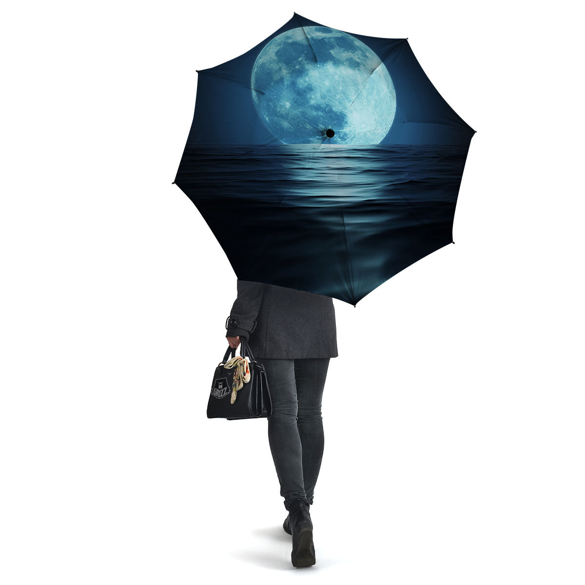 Moonlight And The Sea Print Umbrella-grizzshop