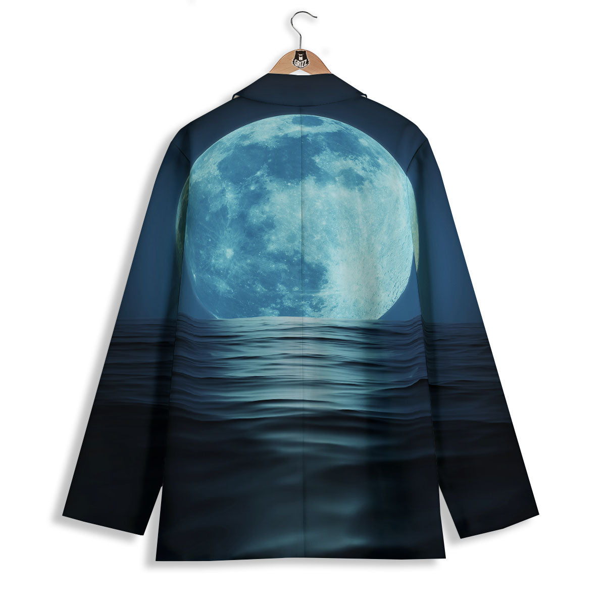Moonlight And The Sea Print Women's Blazer-grizzshop