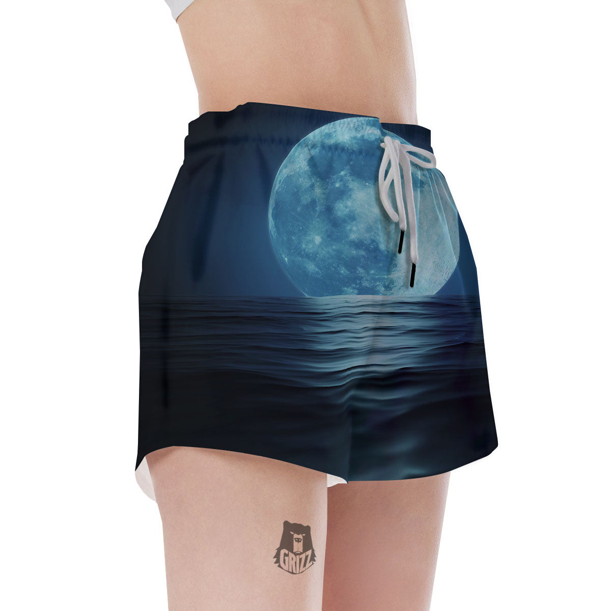 Moonlight And The Sea Print Women's Shorts-grizzshop