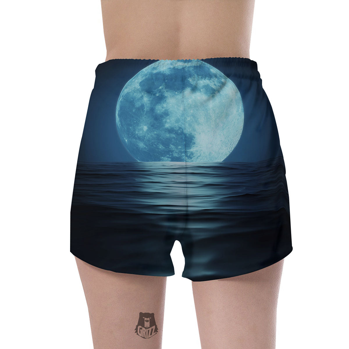 Moonlight And The Sea Print Women's Shorts-grizzshop
