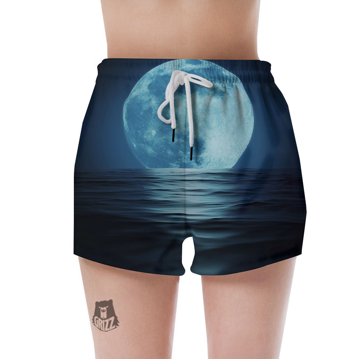Moonlight And The Sea Print Women's Shorts-grizzshop