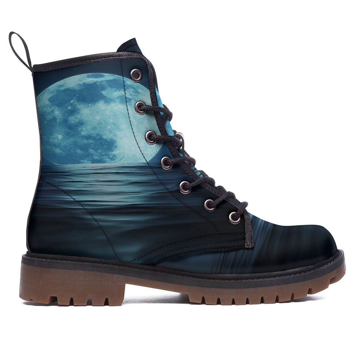 Moonlight And The Sea Print Work Boots-grizzshop