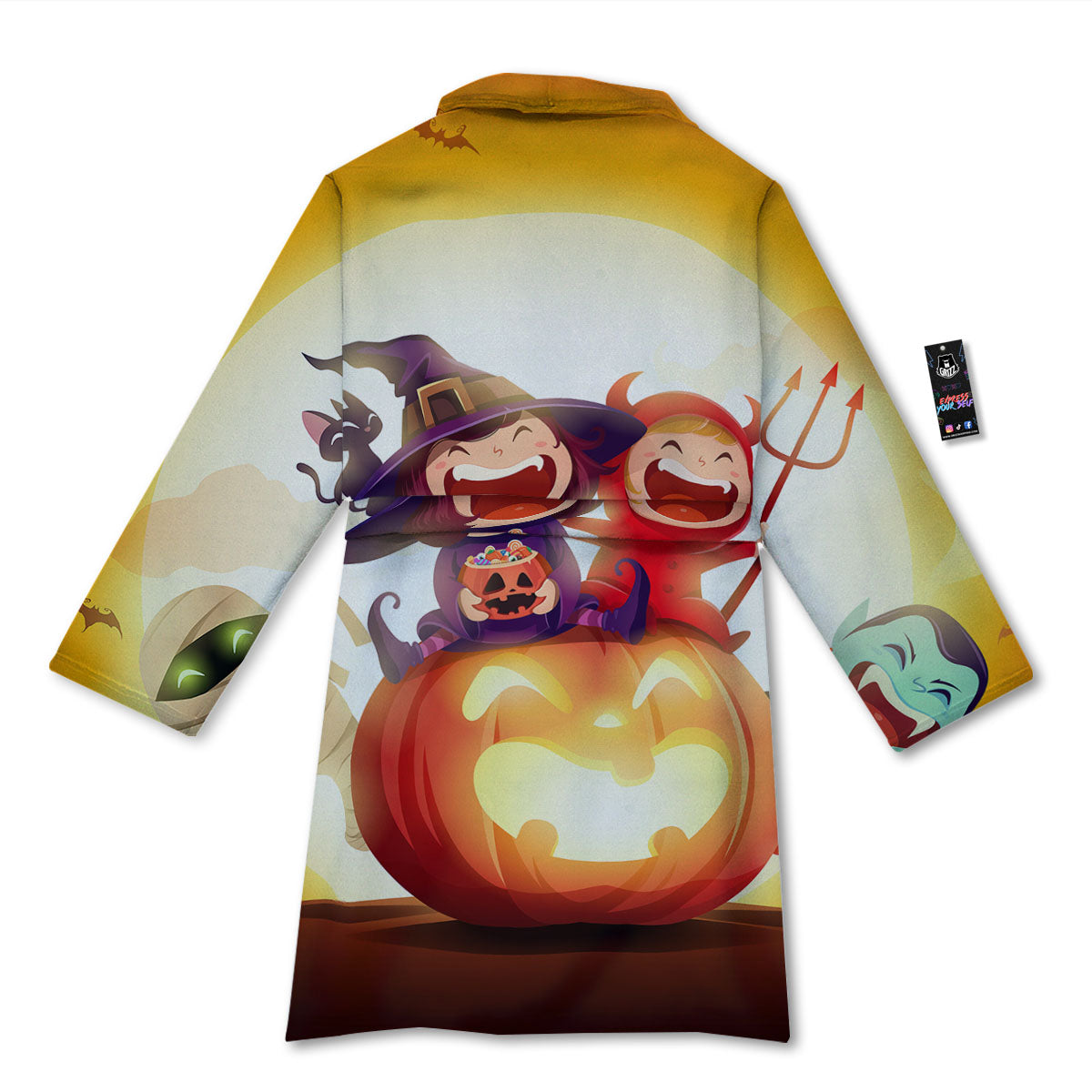 Moonlight Halloween Print Bathrobe-grizzshop