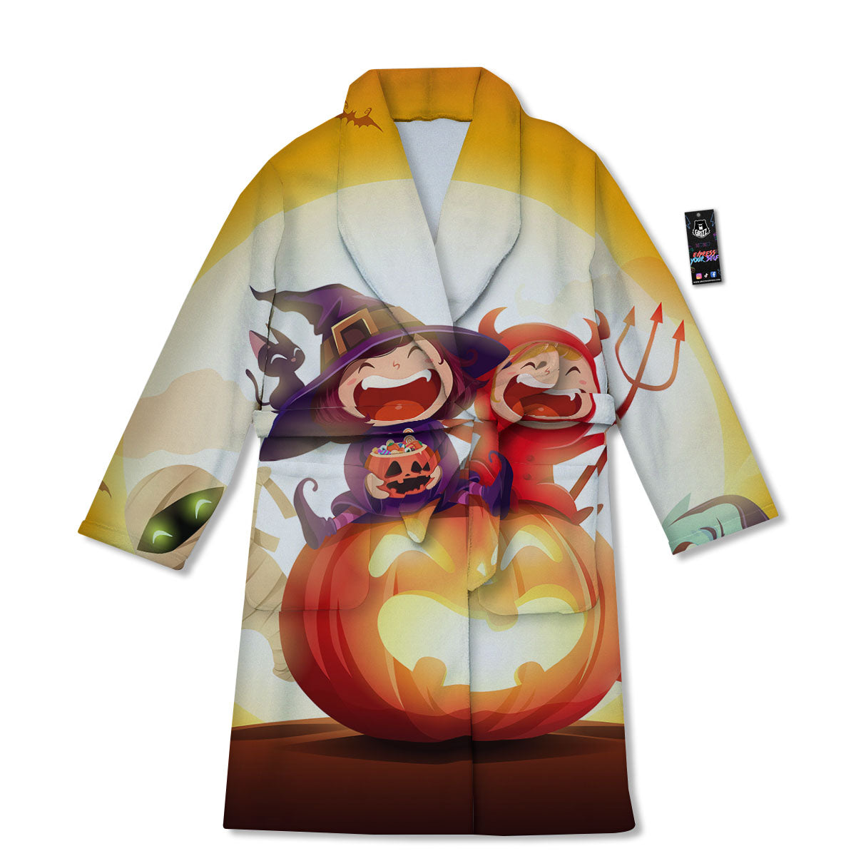 Moonlight Halloween Print Bathrobe-grizzshop