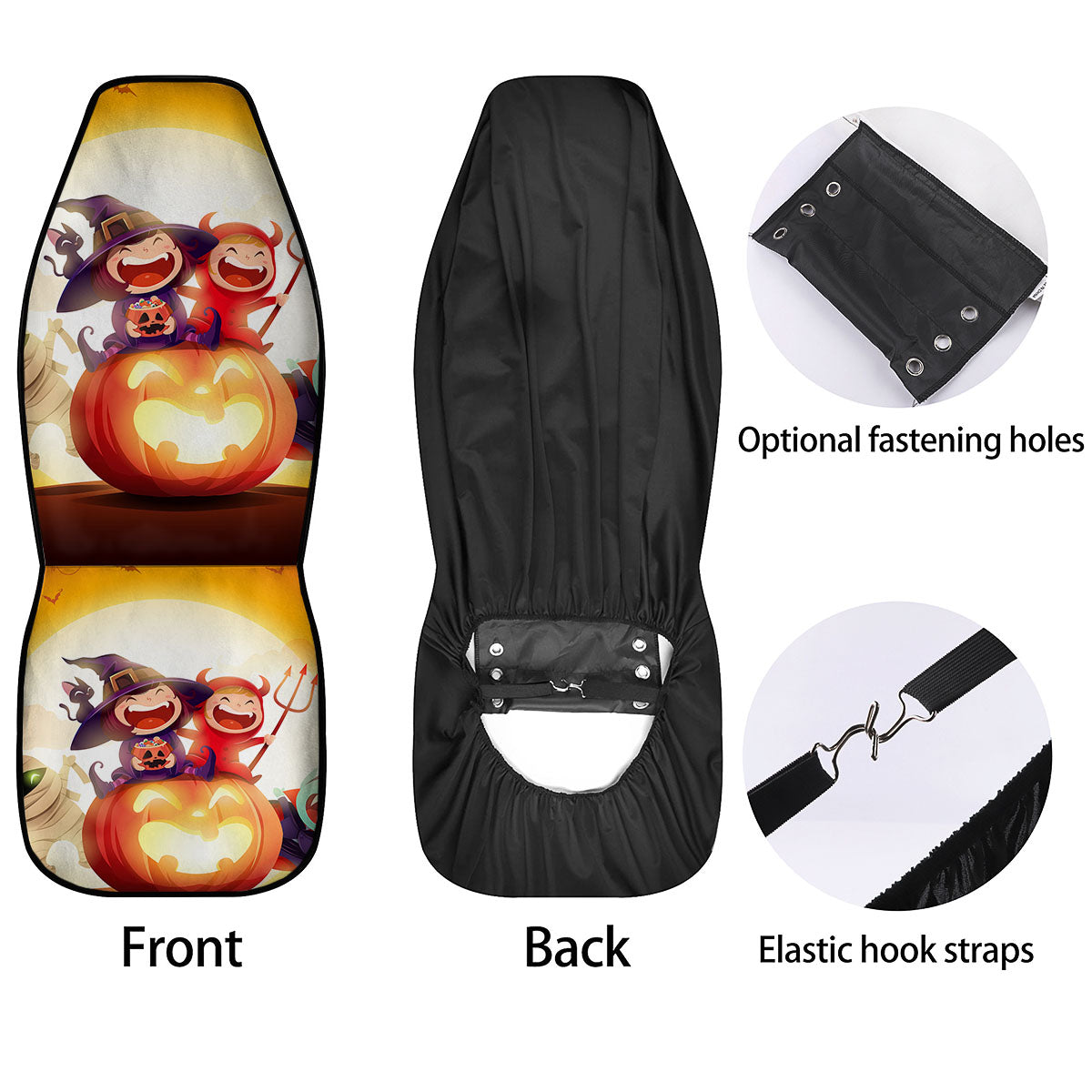 Moonlight Halloween Print Car Seat Covers-grizzshop