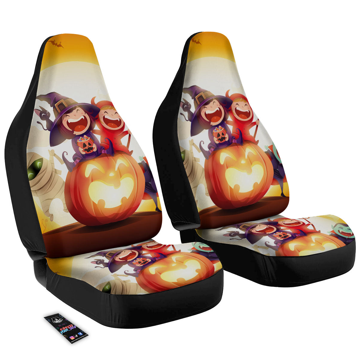 Moonlight Halloween Print Car Seat Covers-grizzshop