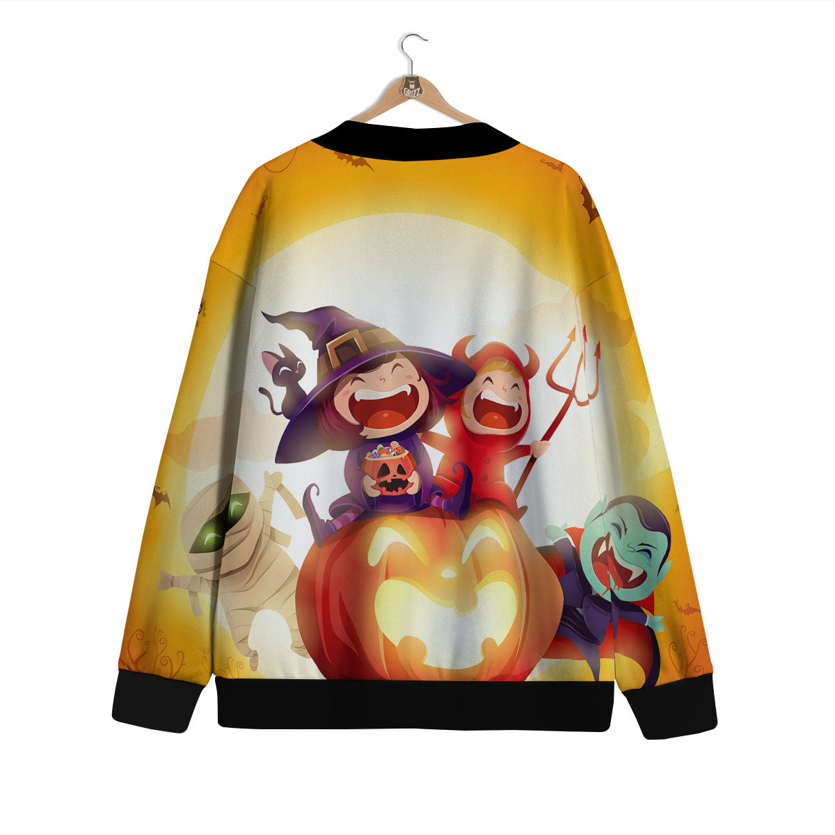 Moonlight Halloween Print Cardigan-grizzshop