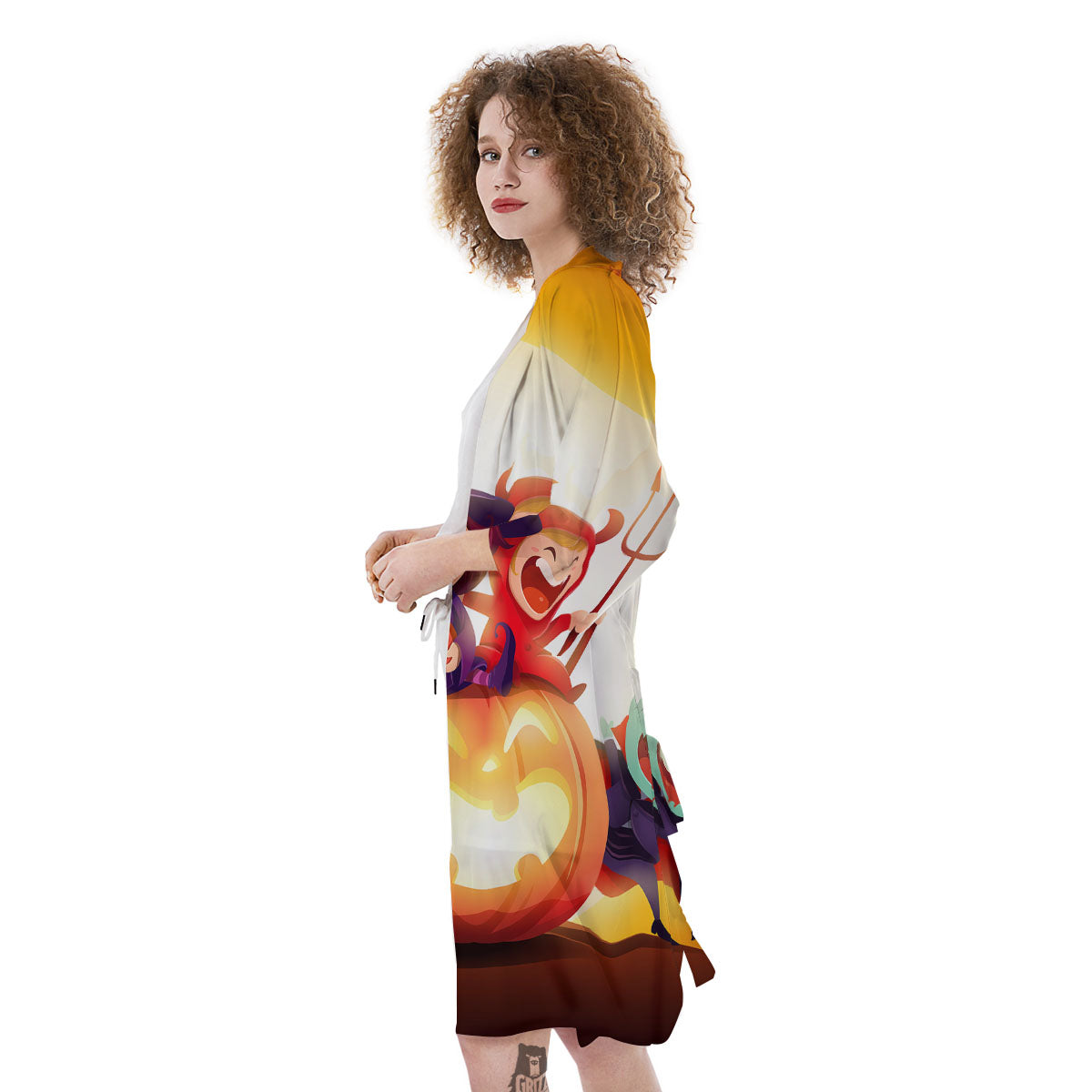 Moonlight Halloween Print Kimono-grizzshop
