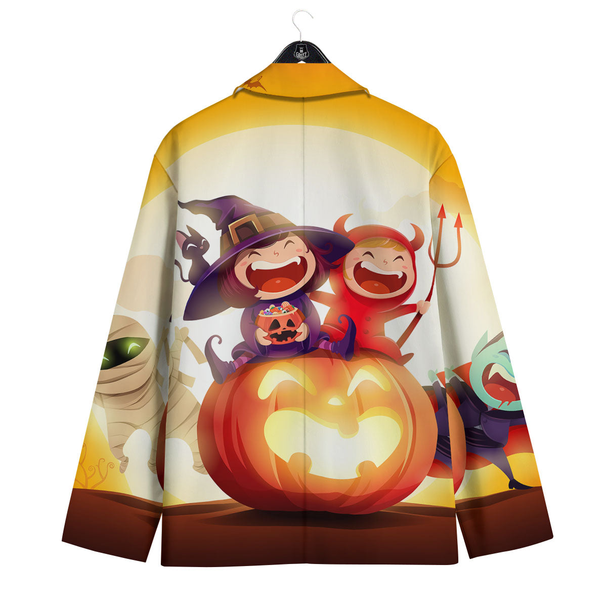 Moonlight Halloween Print Men's Sport Coat-grizzshop