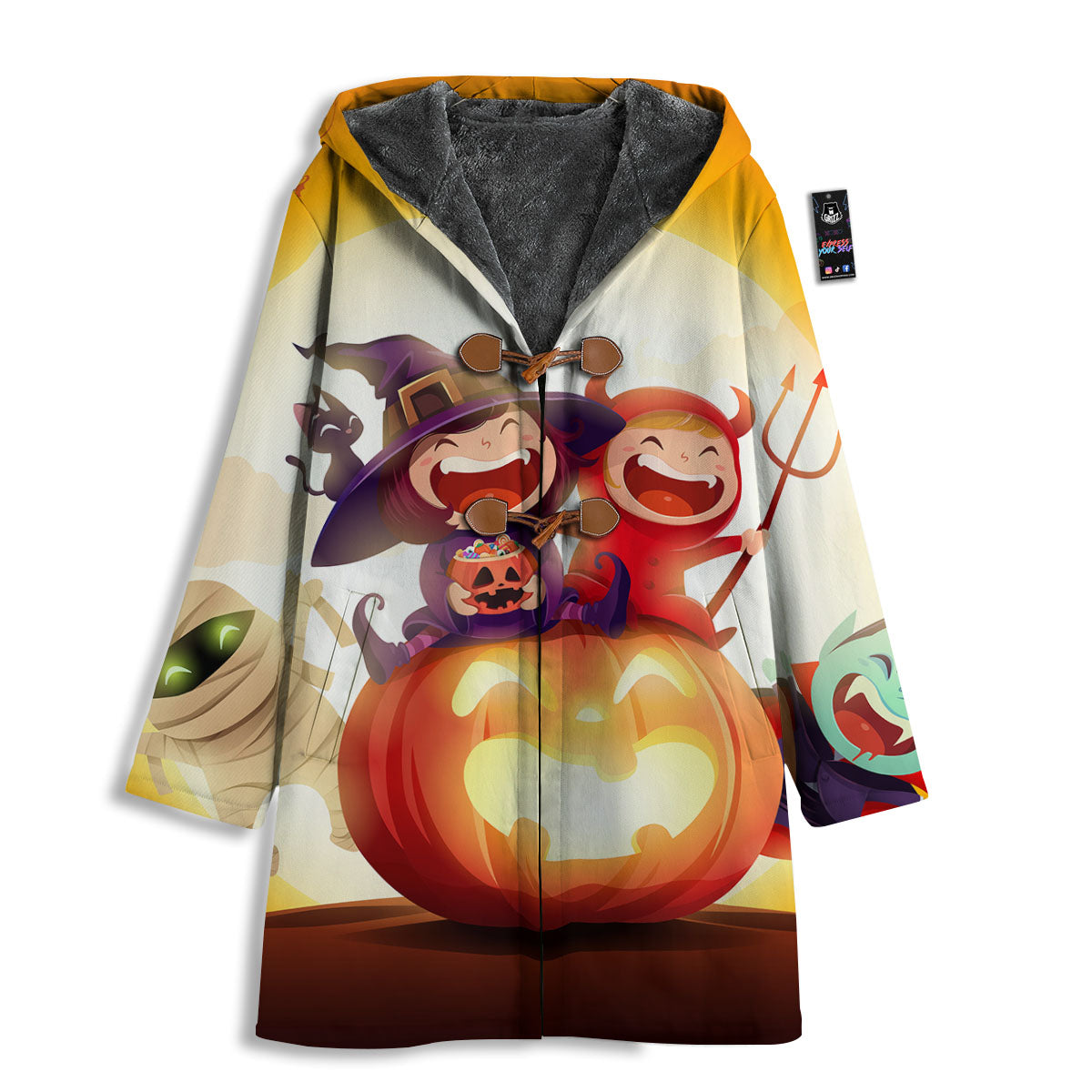 Moonlight Halloween Print Men's Windbreaker Jacket-grizzshop