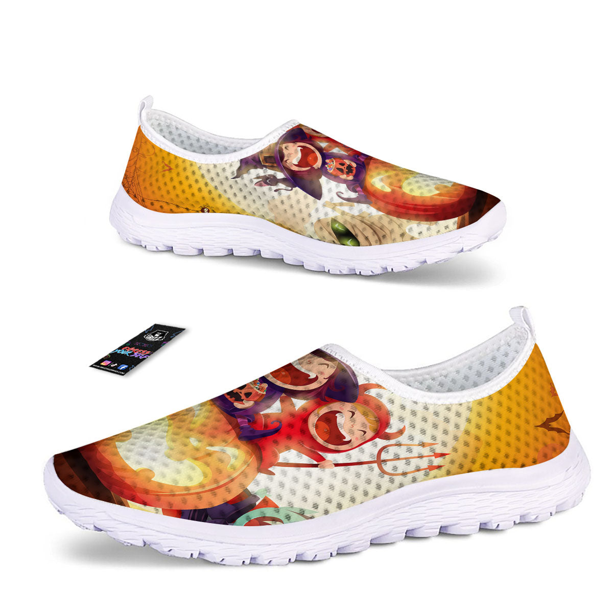 Moonlight Halloween Print Nurse Shoes-grizzshop