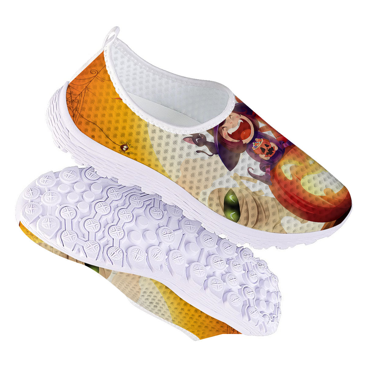 Moonlight Halloween Print Nurse Shoes-grizzshop