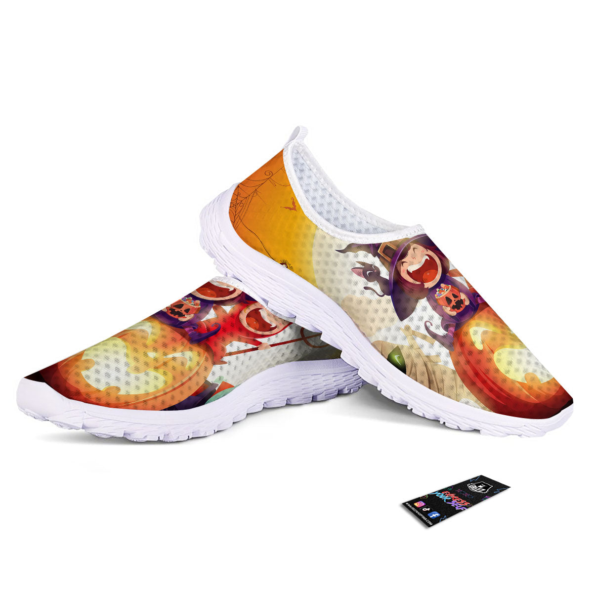 Moonlight Halloween Print Nurse Shoes-grizzshop
