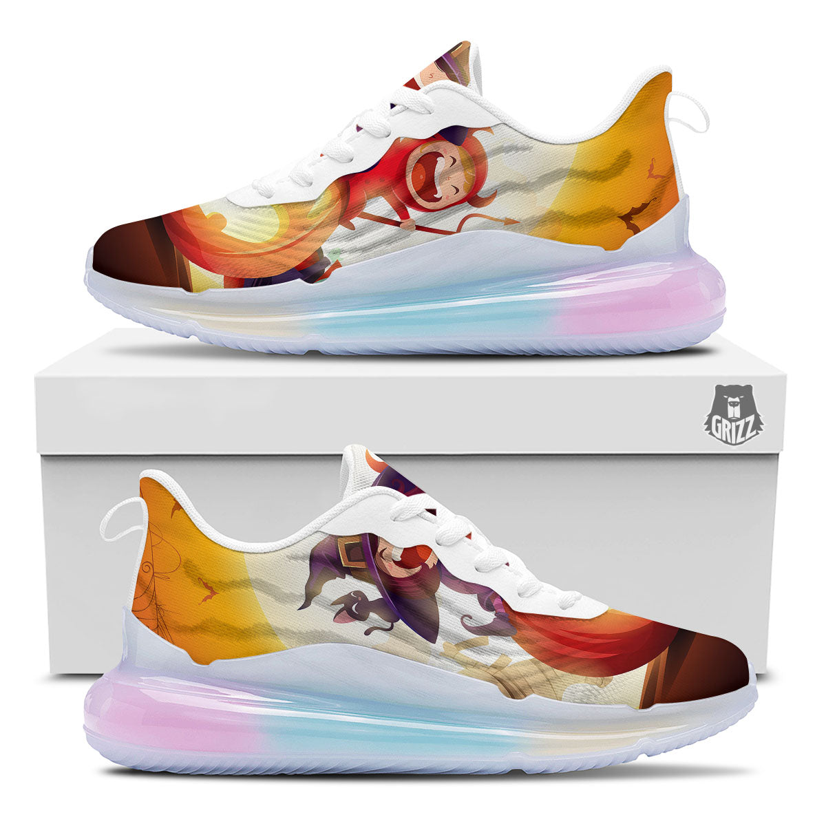 Moonlight Halloween Print Running Sneakers-grizzshop