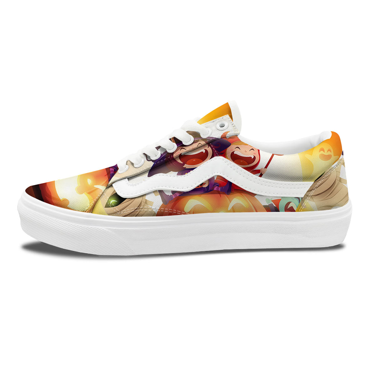 Moonlight Halloween Print Skate Shoes-grizzshop