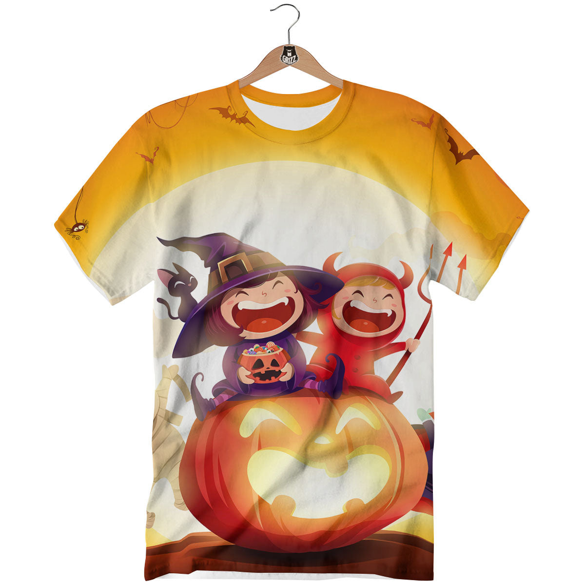Moonlight Halloween Print T-Shirt-grizzshop