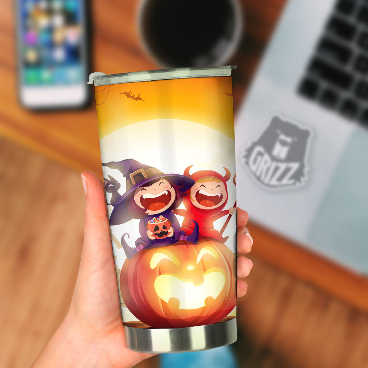 Moonlight Halloween Print Tumbler-grizzshop