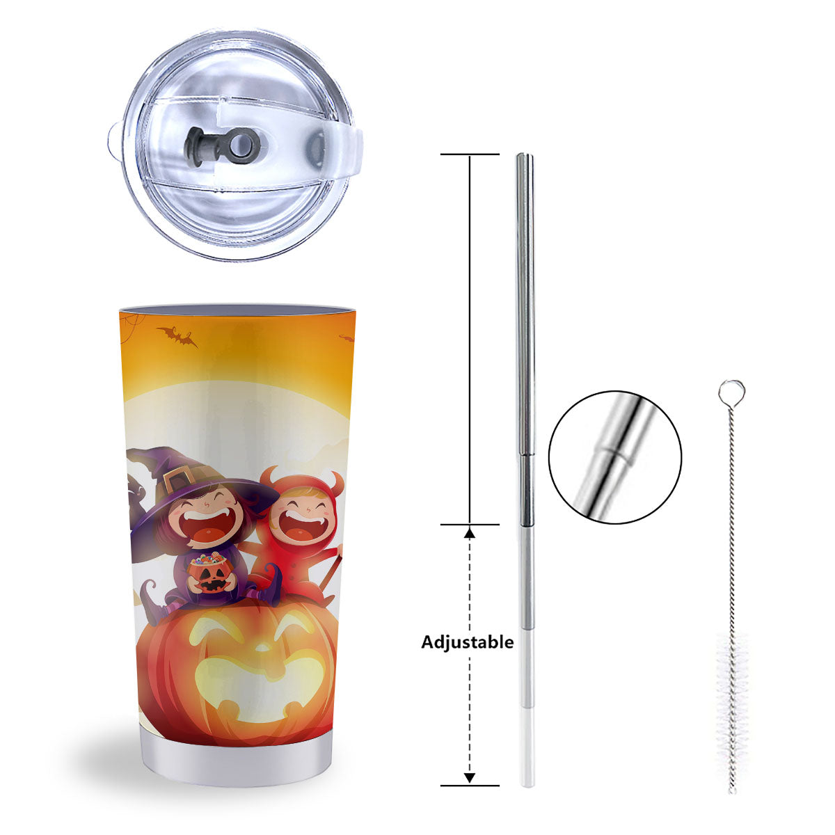 Moonlight Halloween Print Tumbler-grizzshop