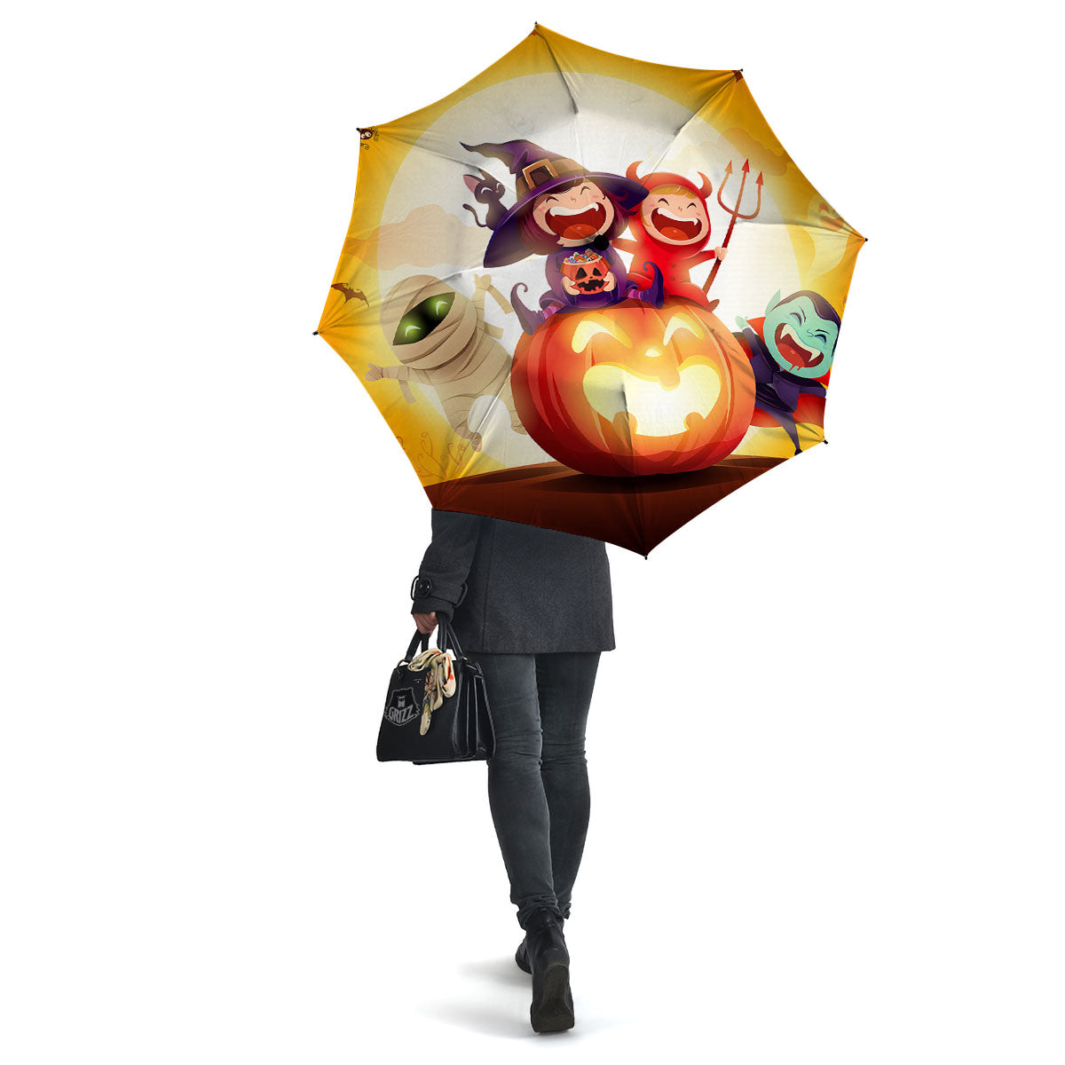Moonlight Halloween Print Umbrella-grizzshop