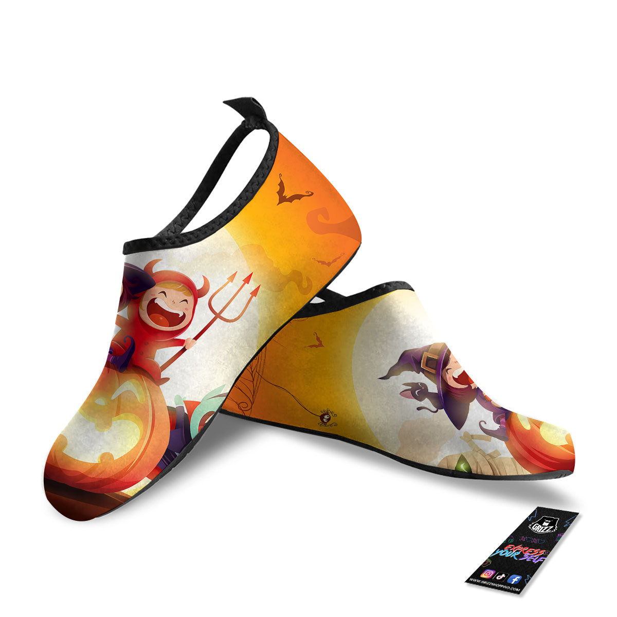 Moonlight Halloween Print Water Shoes-grizzshop