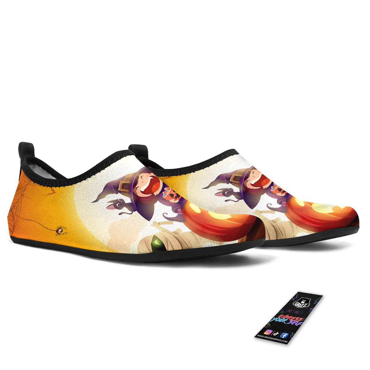 Moonlight Halloween Print Water Shoes-grizzshop