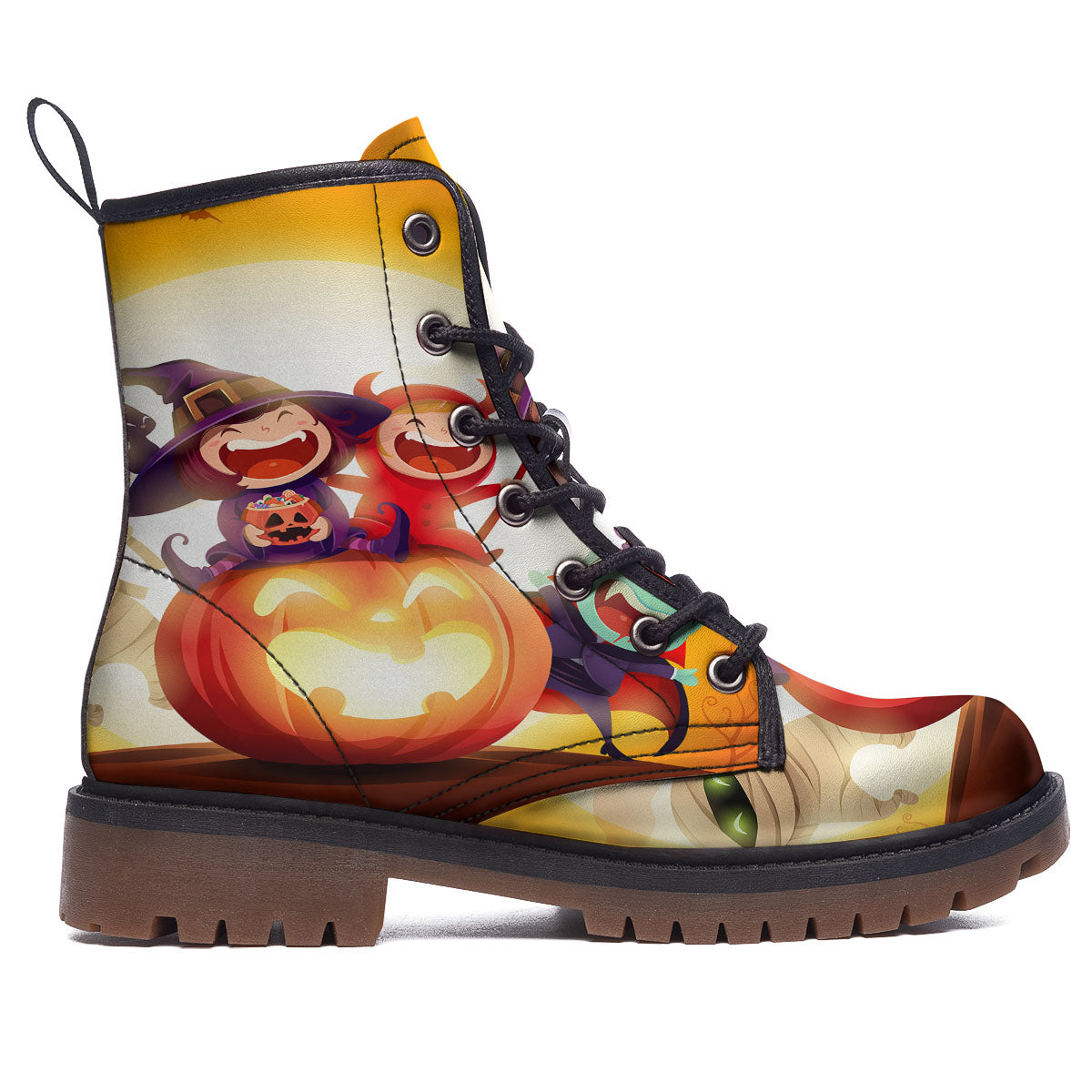 Moonlight Halloween Print Work Boots-grizzshop