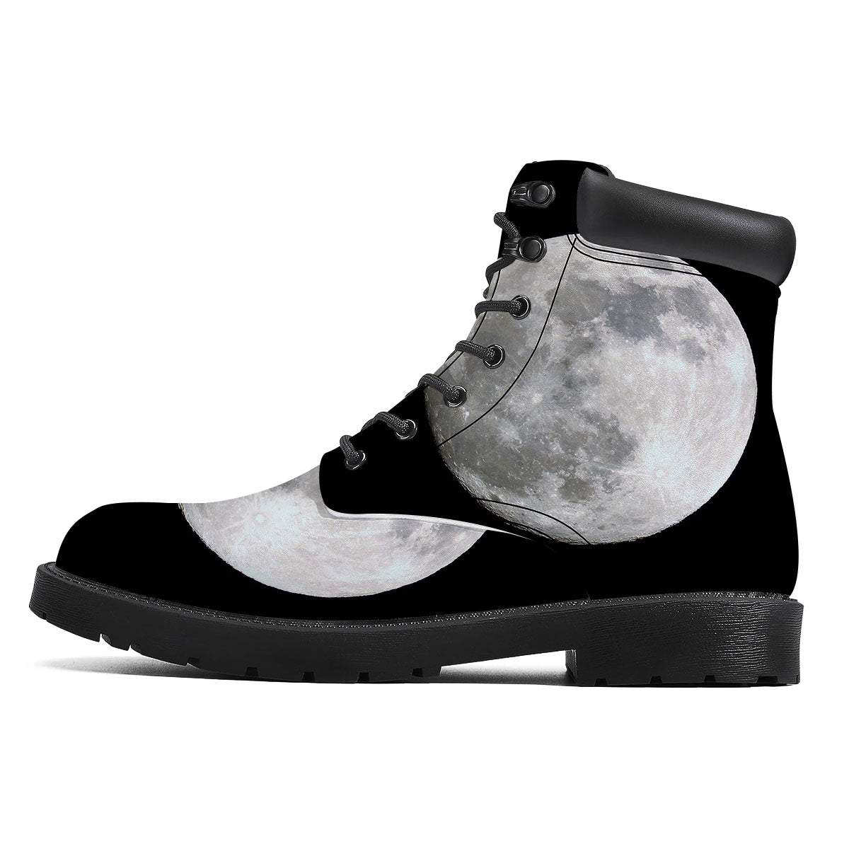 Moonlight White And Black Print Boots-grizzshop