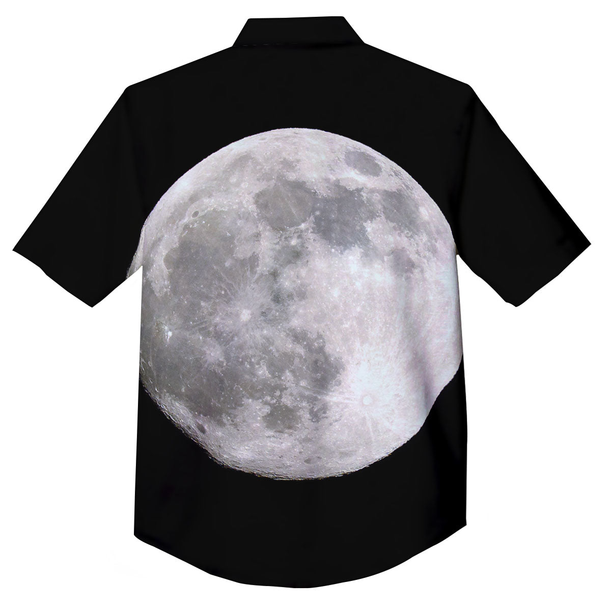 Moonlight White And Black Print Button Up Shirt-grizzshop