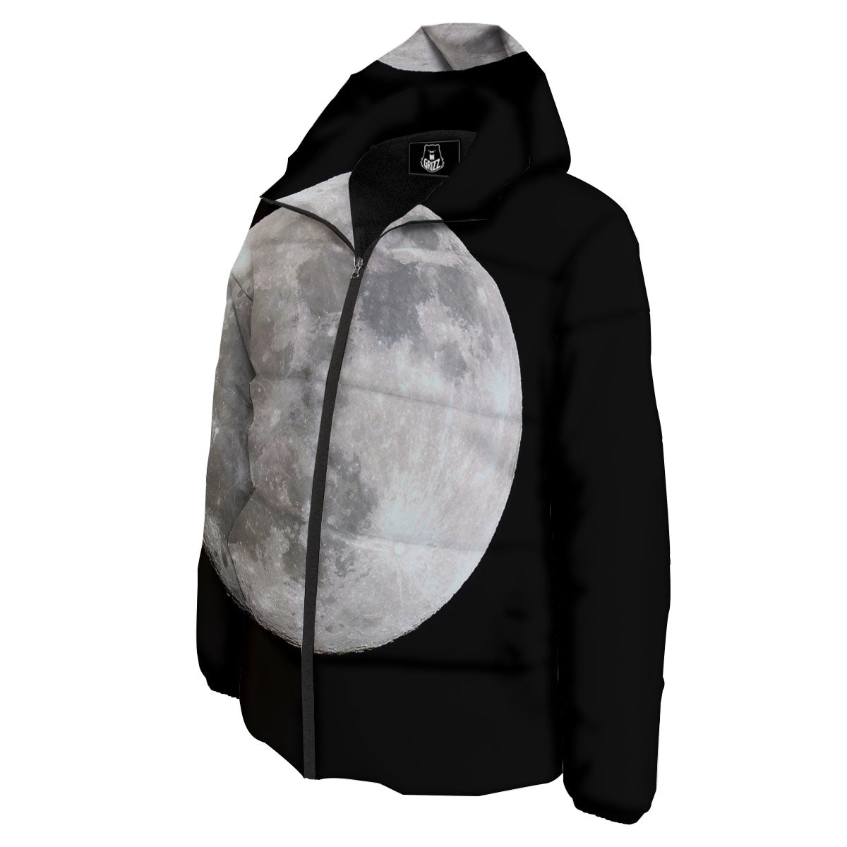 Moonlight White And Black Print Down Jacket-grizzshop