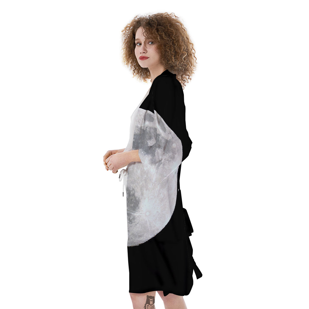 Moonlight White And Black Print Kimono-grizzshop