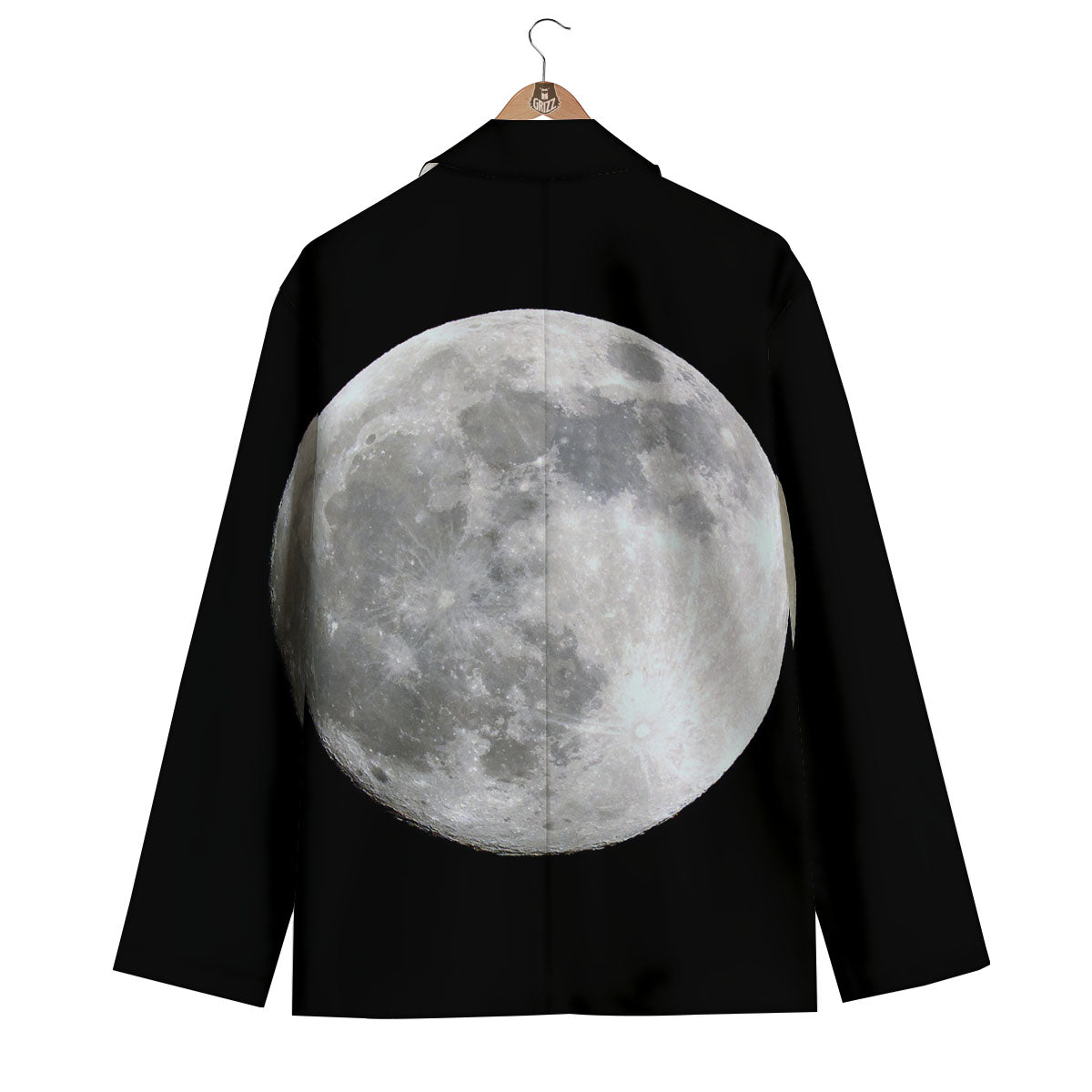 Moonlight White And Black Print Men's Blazer-grizzshop