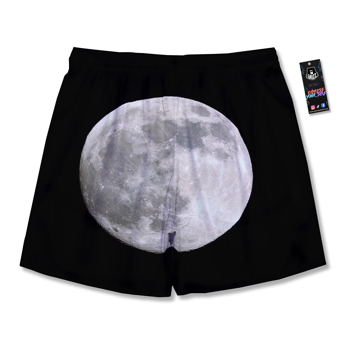 Moonlight White And Black Print Men's Running Shorts-grizzshop