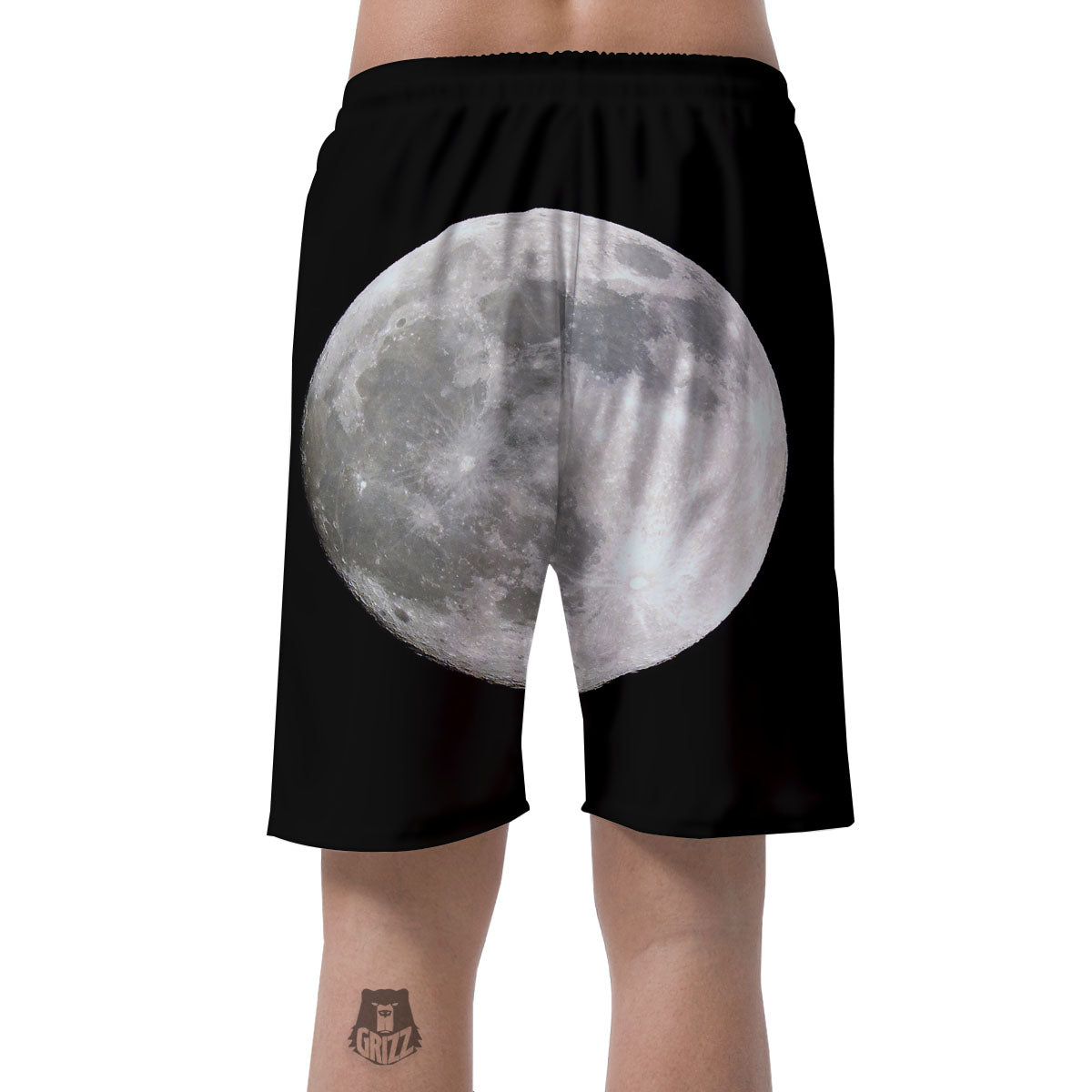 Moonlight White And Black Print Men's Shorts-grizzshop
