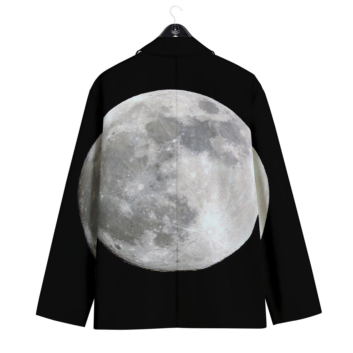 Moonlight White And Black Print Men's Sport Coat-grizzshop