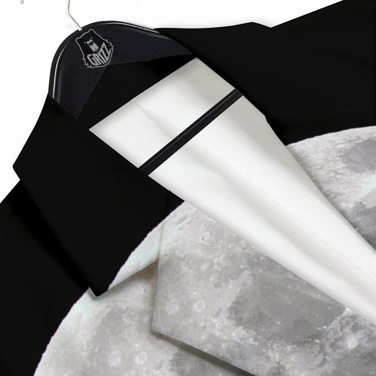 Moonlight White And Black Print Men's Sport Coat-grizzshop