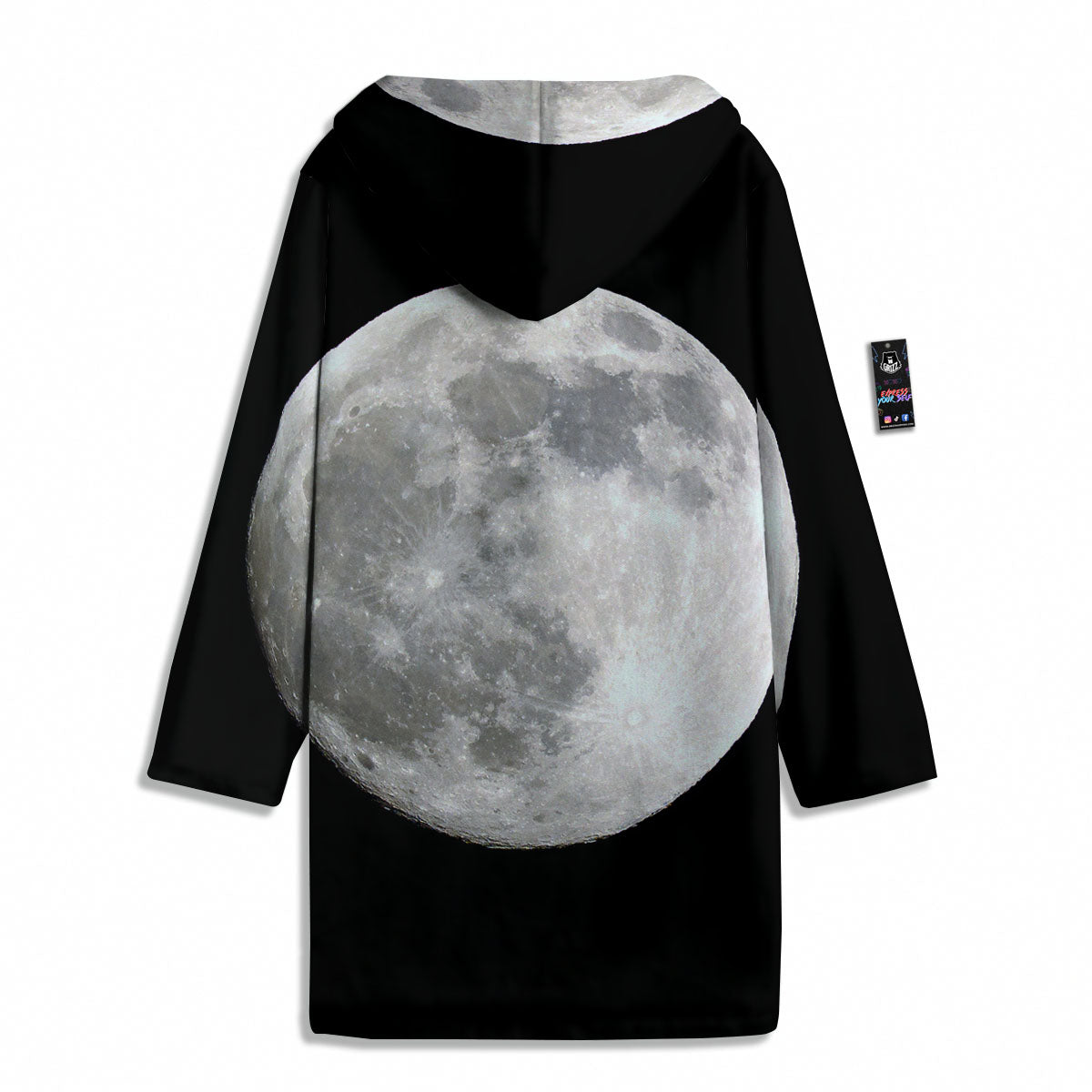 Moonlight White And Black Print Men's Windbreaker Jacket-grizzshop