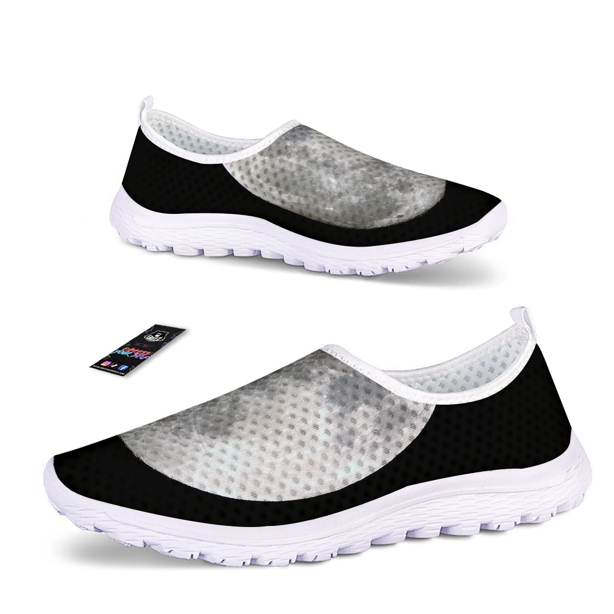 Moonlight White And Black Print Nurse Shoes-grizzshop