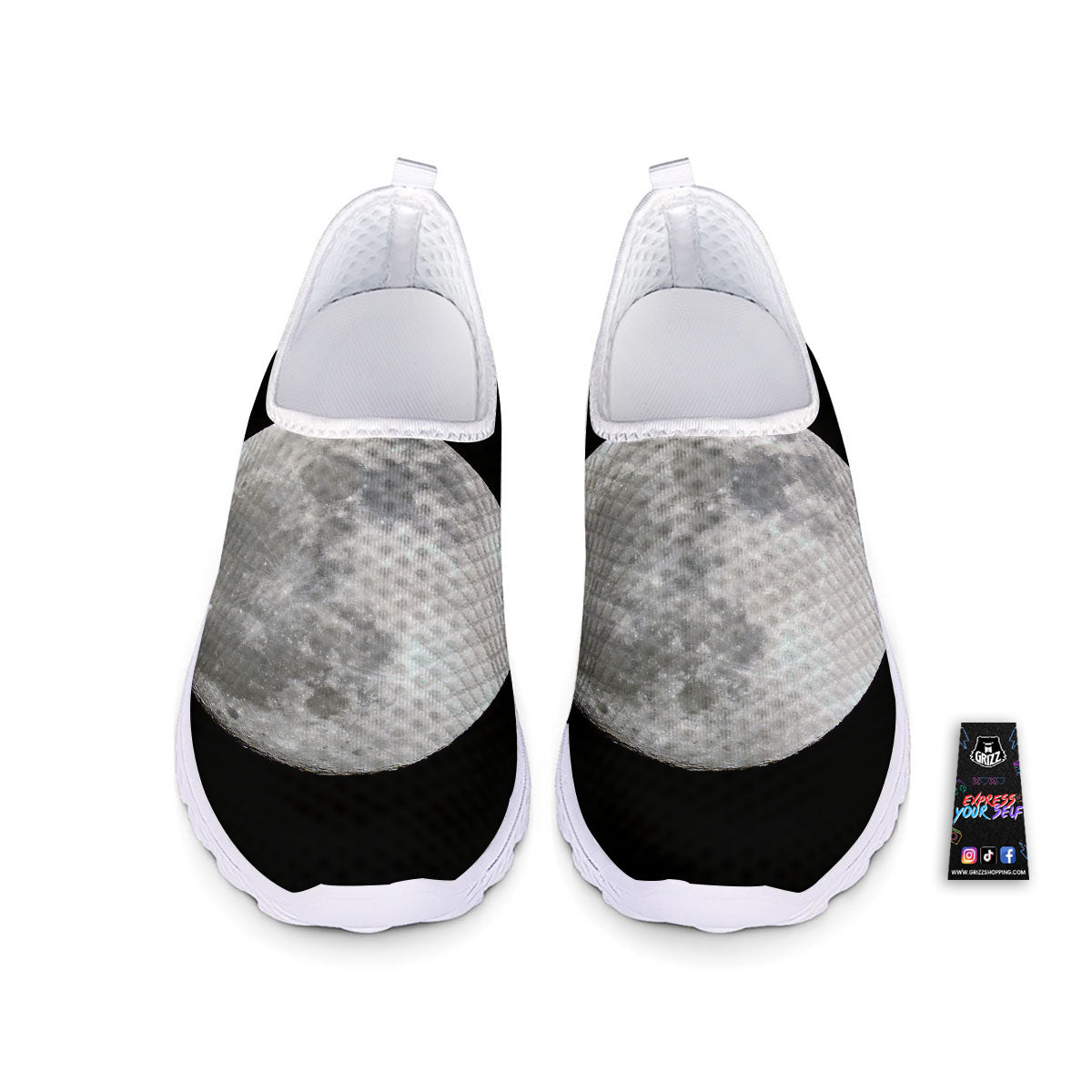 Moonlight White And Black Print Nurse Shoes-grizzshop