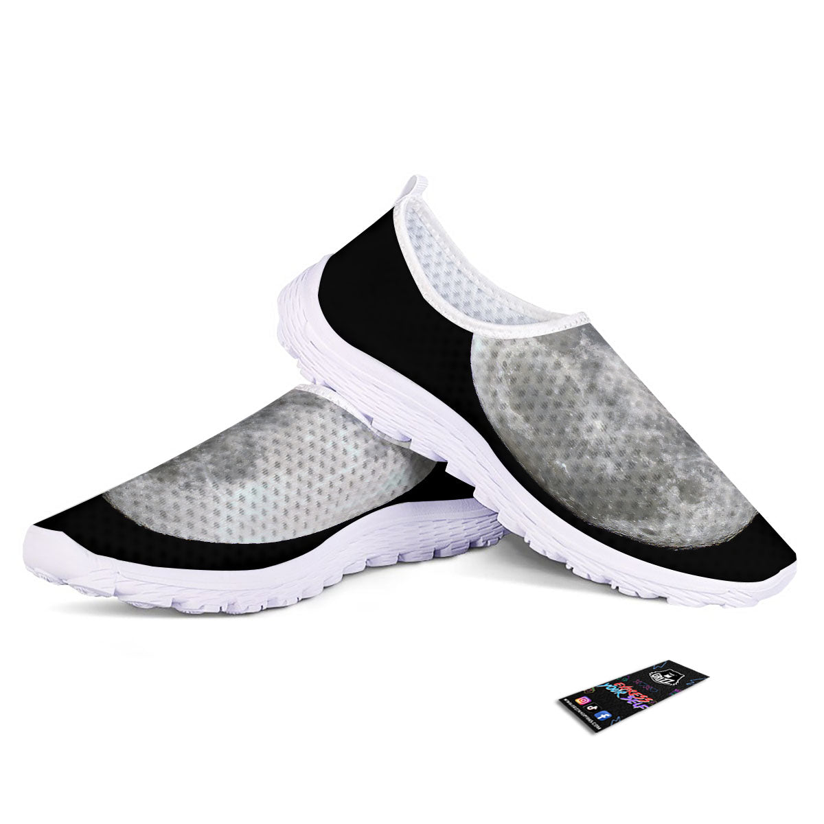 Moonlight White And Black Print Nurse Shoes-grizzshop