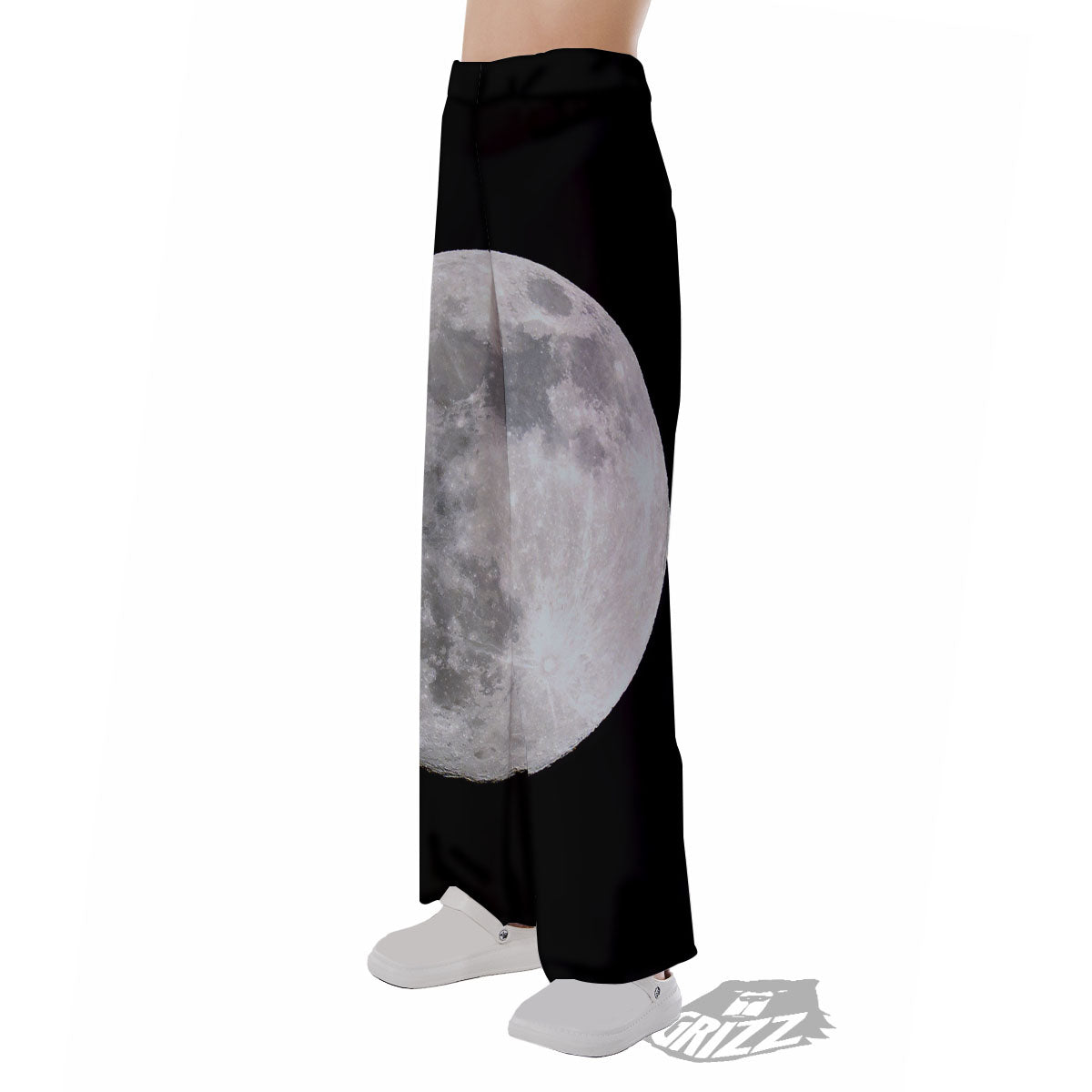Moonlight White And Black Print Pajama Pants-grizzshop