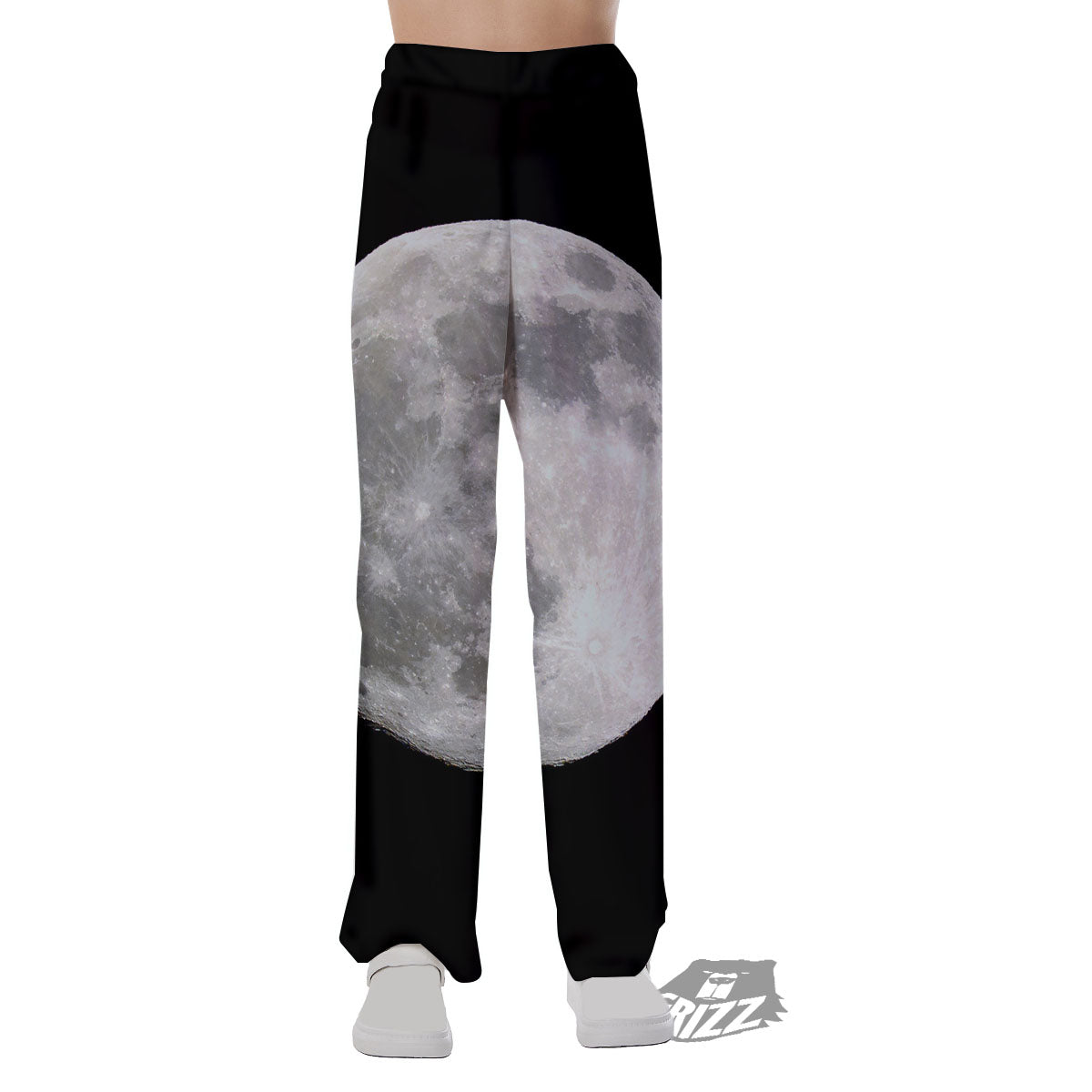 Moonlight White And Black Print Pajama Pants-grizzshop