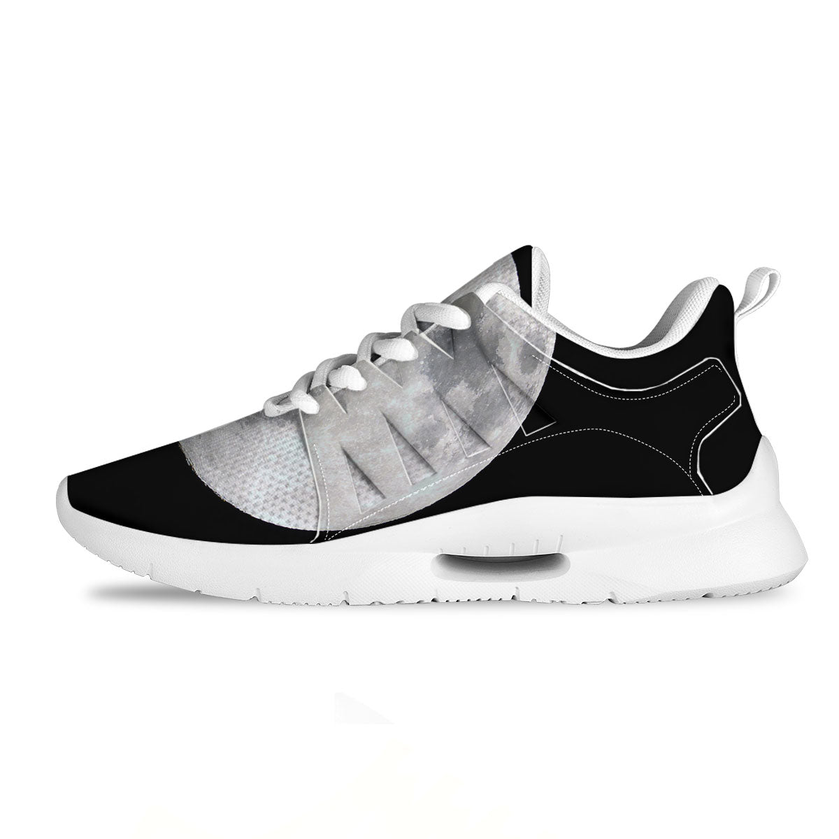Moonlight White And Black Print Tennis Shoes-grizzshop