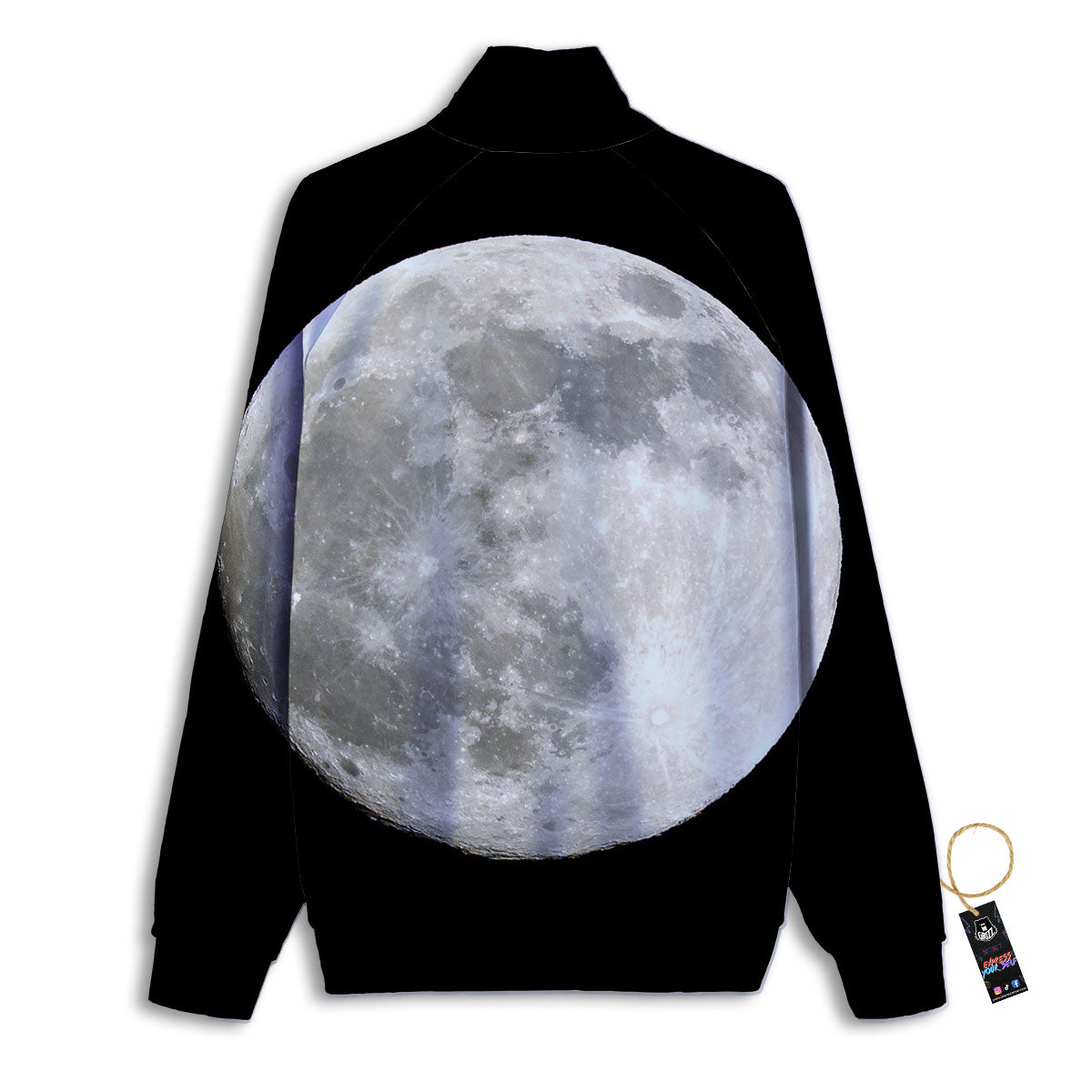 Moonlight White And Black Print Track Jacket-grizzshop