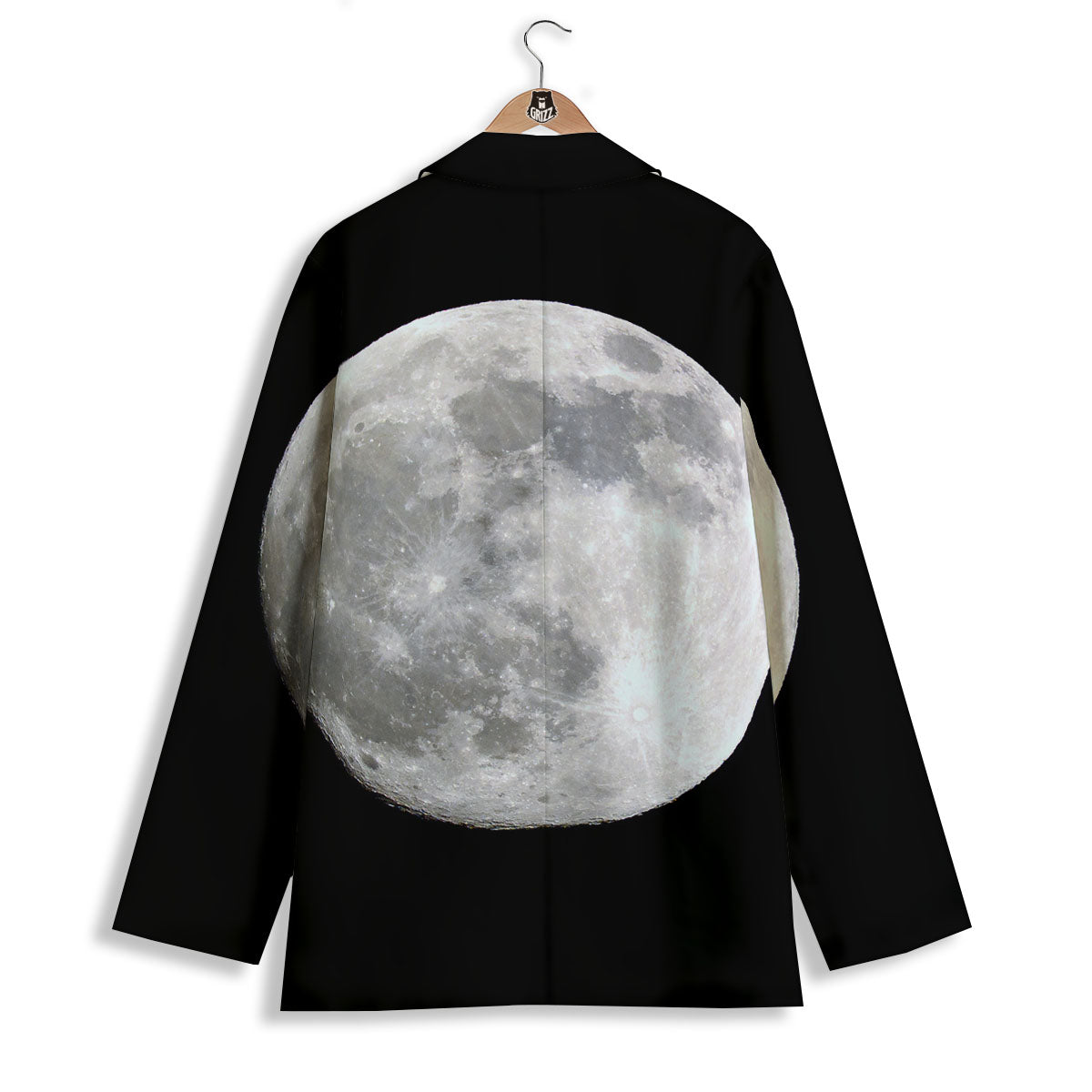 Moonlight White And Black Print Women's Blazer-grizzshop