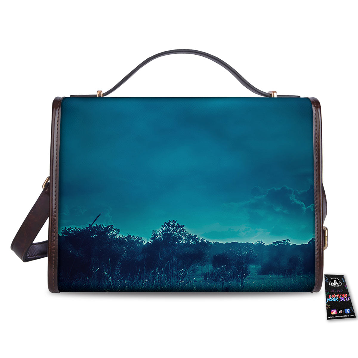 Moonlight And Night Forest Print Women's Satchel Bag