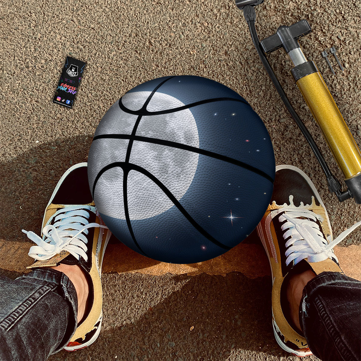 Moonlight And Night Sky Print Basketball