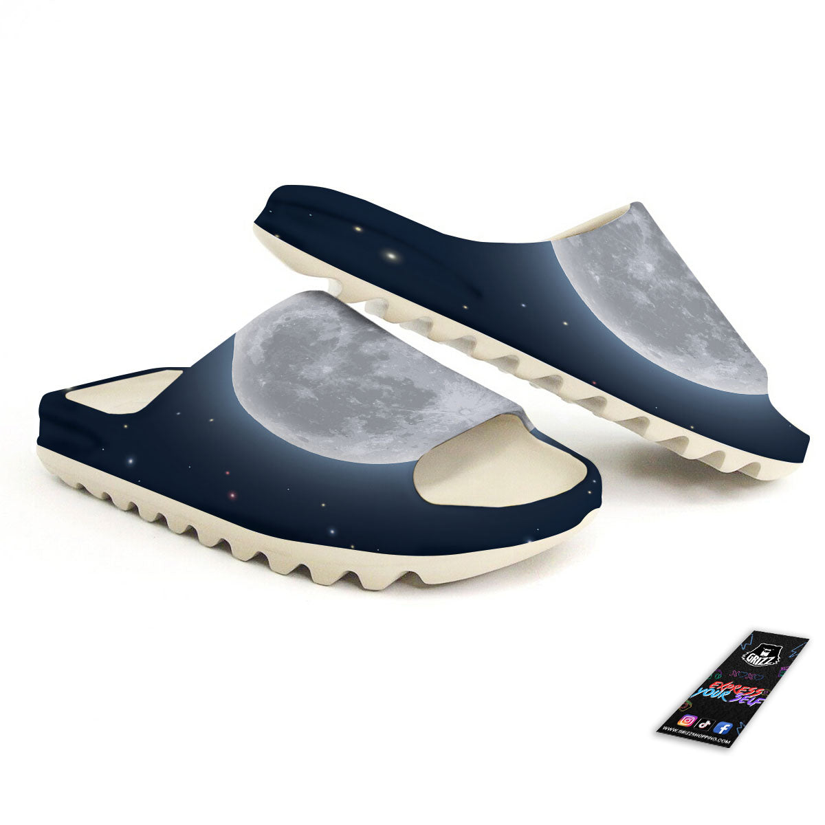 Moonlight And Night Sky Print Sandals-grizzshop