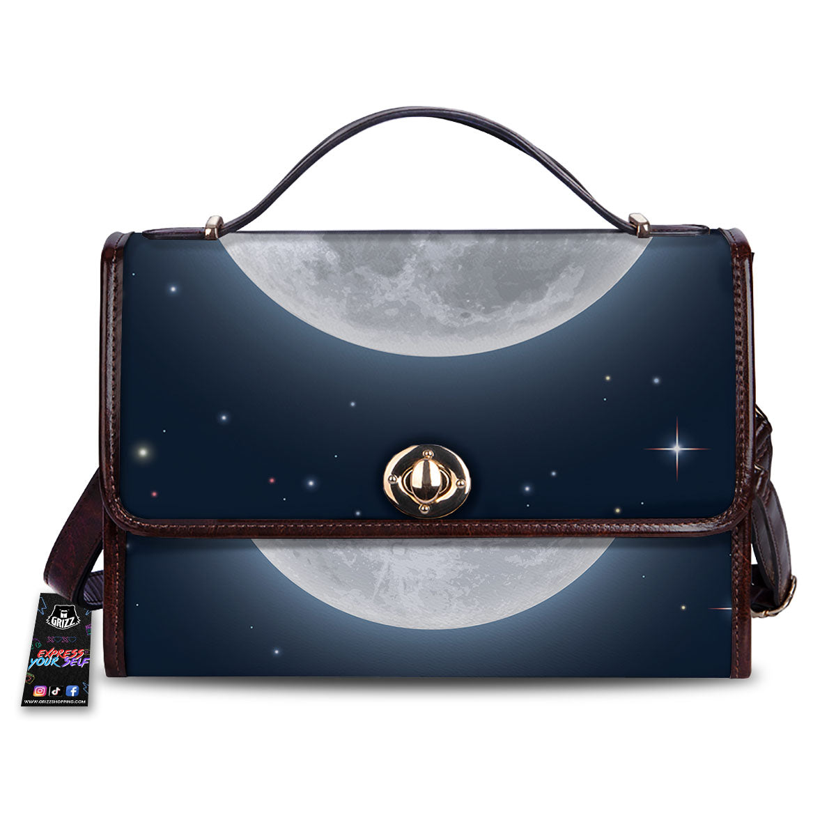 Moonlight And Night Sky Print Women's Satchel Bag