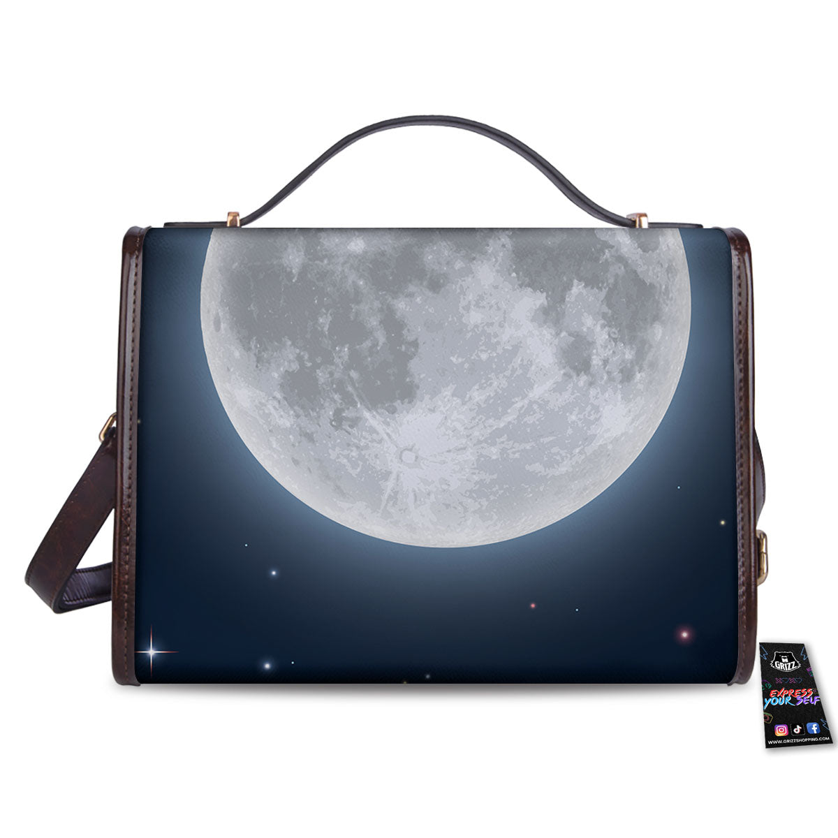Moonlight And Night Sky Print Women's Satchel Bag
